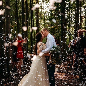 White Heart Shaped Biodegradable Tossing Wedding Confetti. FSC® certified 100% recycled US paper product.