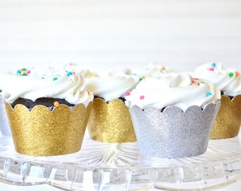 Glitter Cupcake Wrappers - Set of 12