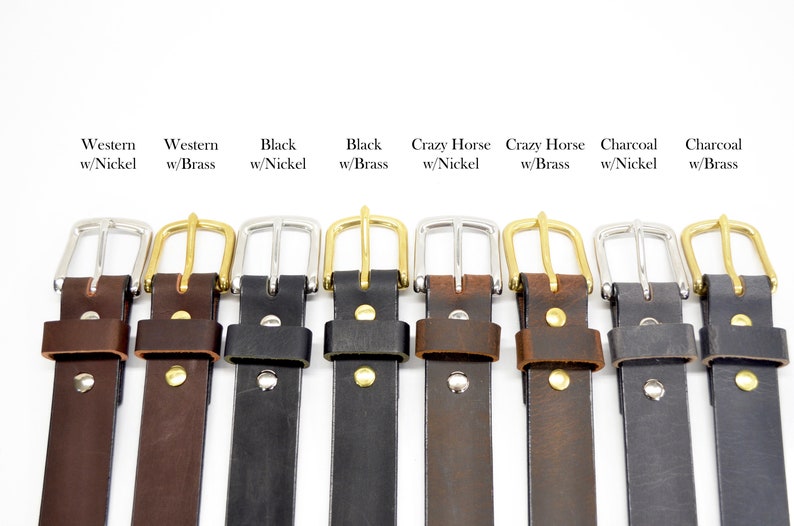 Handcrafted Full-Grain Leather Men's, Women's, or Youth Belt - Choose from multiple leather and hardware options in 1.25