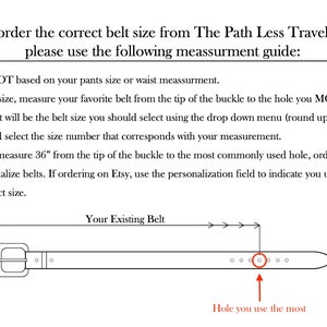 The Path Less Traveled full grain leather belt. Select from 5 leather colors and 2 hardware colors.