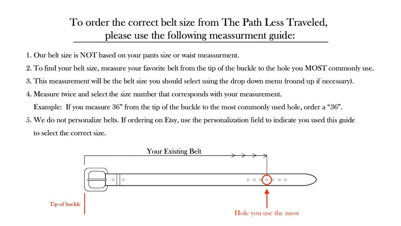 The Path Less Traveled full grain leather belt. Select from 5 leather colors and 2 hardware colors.