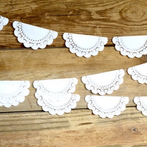 Paper Paper Lace Doily Garland. 4 inch doilies. Perfect for weddings, parties, birthdays, and so much more!
