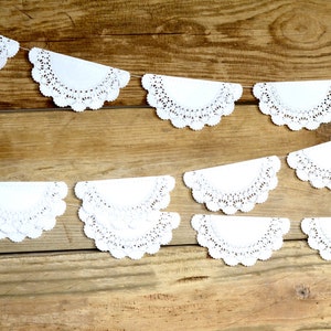 Paper Paper Lace Doily Garland. 4 inch doilies. Perfect for weddings, parties, birthdays, and so much more image 1