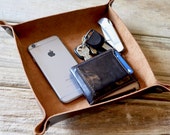 Handcrafted Leather Valet Tray - Product of The USA