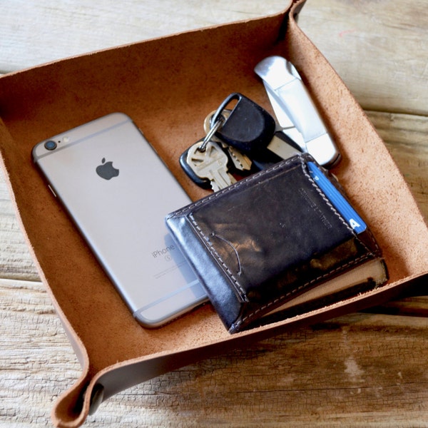 Handcrafted Leather Valet Tray - Product of The USA