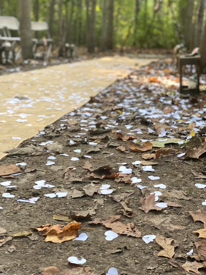 White Heart Shaped Biodegradable Tossing Wedding Confetti. FSC® certified 100% recycled US paper product.