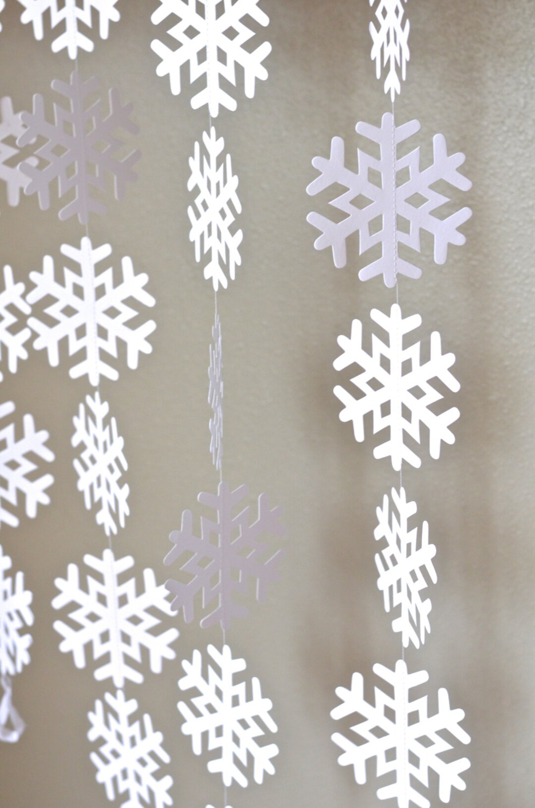 FHGG Glittery Frozen Snowflake Garland – Blue & White Winter Wonderland Party Decor For Birthday, Christmas - View #10