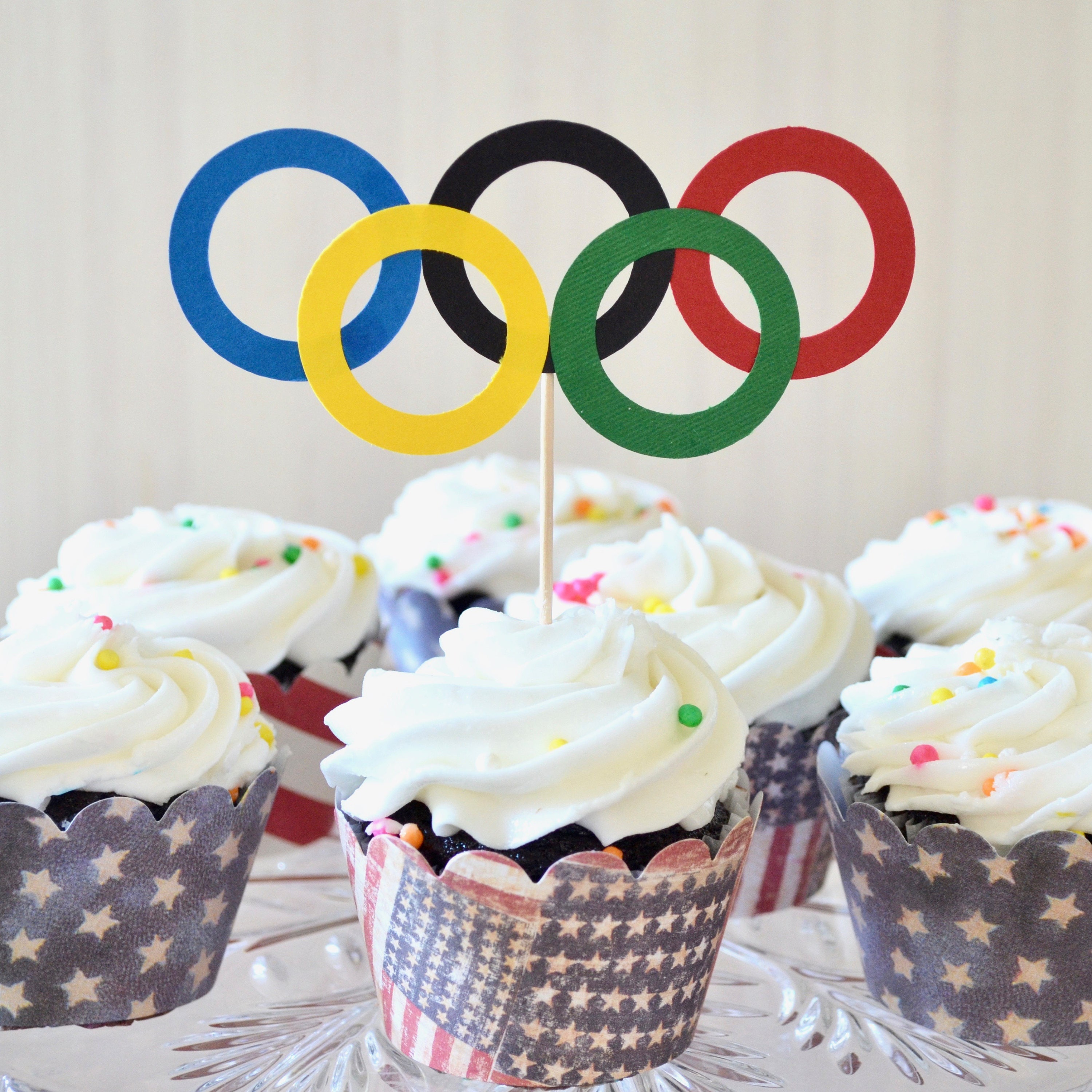Olympic Rings Cupcake or Cake Toppers Perfect for school Etsy