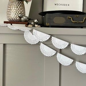 Paper Paper Lace Doily Garland. 4 inch doilies. Perfect for weddings, parties, birthdays, and so much more image 7