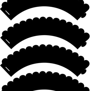 TÉLÉCHARGEMENT NUMÉRIQUE - Taille normale - Emballages de cupcakes festonnés - Fichiers Svg, pdf, jpeg, png inclus. Fonctionne sur Cricut. Imprimable.