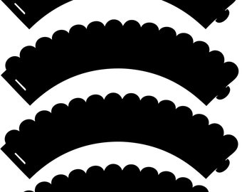 Scalloped Cupcake Wrappers: Regular Size, Cricut Compatible (Digital Download)