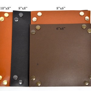 Handmade Leather Valet Tray. Choose From Caramel, Crazy Horse, Black, or Chocolate Brown. Laser engraved personalization. Many color options imagem 6