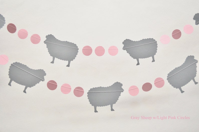 10 foot long Sheep and Vintage Book Circles Banner Custom colors available image 3
