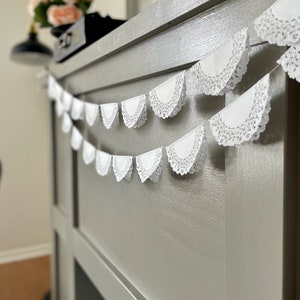 Paper Paper Lace Doily Garland. 4 inch doilies. Perfect for weddings, parties, birthdays, and so much more image 2