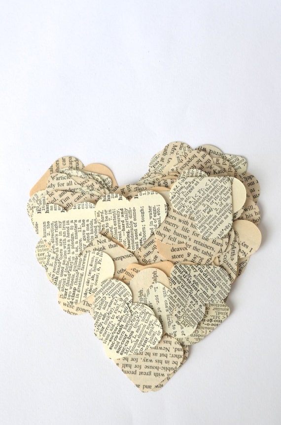 Vintage Book Paper Heart Confetti Medium Size Pieces Choose Etsy UK
