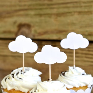 Cloud Cupcake Toppers - Perfect for baby showers, wedding, and more! Come in sets of  12, 24, 30, 36, 50, & 100. Custom colors available.