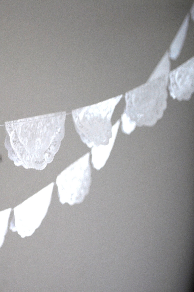 Paper Paper Lace Doily Garland. 4 inch doilies. Perfect for weddings, parties, birthdays, and so much more image 9