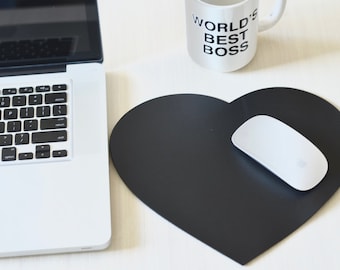 Leather Heart Mouse Pad: Personalized Desk Accessory