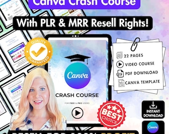 Curso intensivo de Canva PLR y MRR, descarga digital de curso intensivo de Canva PLR, descarga digital de curso de Canva Mrr, productos de curso de Canva PLR y Mrr
