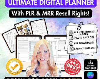 PLR Planner, MRR Digital Planner, 2026 digital planner, Undated, PLR Journal, Plr Digital Download, Mrr Digital Download, Plr & Mrr Products