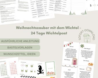 Wichtel Schnipsi – 24 lettres d'elfes pleines d'amour avec instructions, listes de souhaits et modèles de bricolage | Coffret lutin de Noël pour enfants