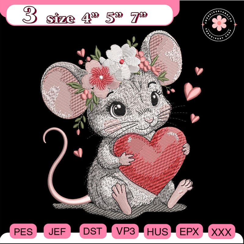 Mouse With Heart - Etsy