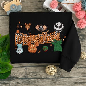Bluza z haftem Halloween Dis-neyland, Koszulka z postaciami z kreskówek, Odzież na sezon jesienny, Prezent w Magic Kingdom, Projekt magicznej krainy