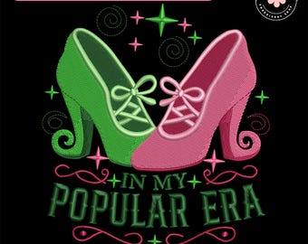 In My Popular Era Embroidery File, Christmas Witch Movie Embroidery Design, Pink and Green Witch Idea, For Good File, Defying Gravity Design