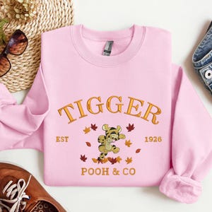 Disney Tigger Embroidered Sweatshirt, Winnie The Pooh Shirt, Pooh Friends Tee, Gift For Cartoon Lovers, Cute Fall Crewneck, Halloween Gift