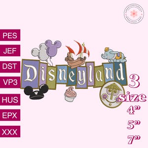 Plik do haftu Magic Kingdom, cyfrowe pobieranie Magical Land, uroczy projekt kreskówkowy, plik postaci z kreskówek, jesienny prezent dla mężczyzn i kobiet