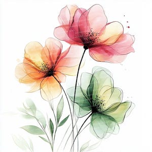 12 PNG/JPGs de alta qualidade, vários clipart de flores, impressão de flores, clipart de aquarela para impressão, download digital, uso comercial, clip art,