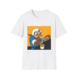 Vintage cartoon racer T-shirt, uniseks softstyle T-shirt, leuk grafisch shirt, cadeau voor autoliefhebbers, autoliefhebbers, retrostijl