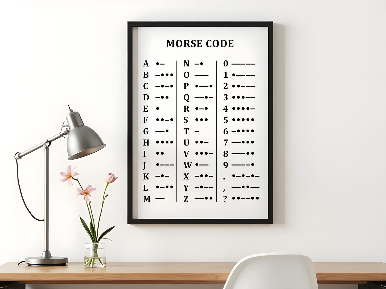 Morse Code Alphabet Poster | Black and White Morse Code Chart ...