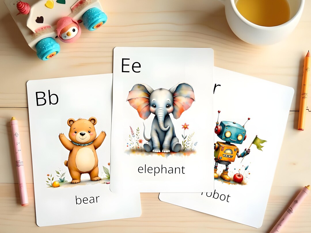 Illustrated ABC Flashcards, Printable Alphabet Cards Classic Storybook ...