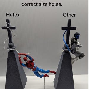 Be sure to pick the correct stand type. The Mafex holes are smaller than the listed aftermarket stands.