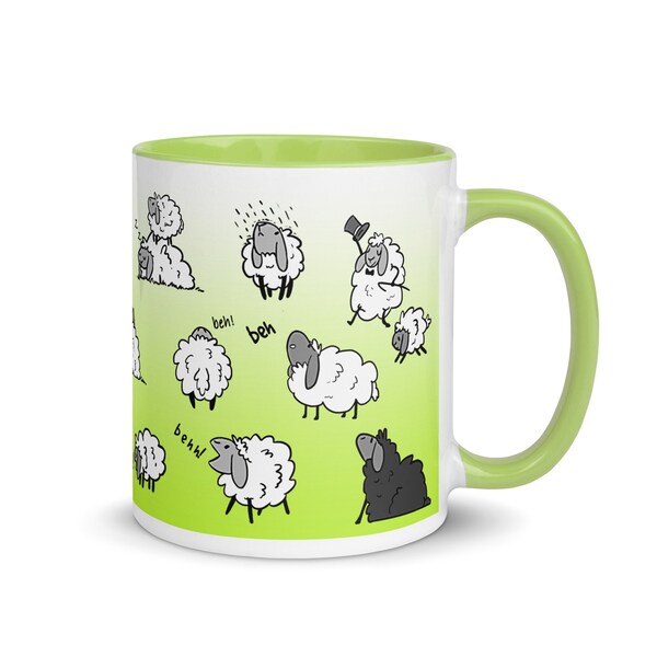 Spring Sheep Mug, Cute Sheep Coffee Tea Mug, Gift For Her, Sheep Lover Gift