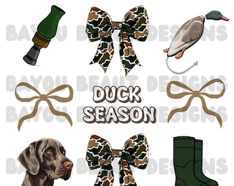 Duck Season Camo Coquette Bow Png