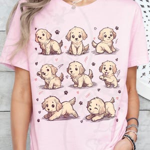 Golden Retriever T-Shirt, Kawaii Animal Shirt, Cute Pet Tee, Dog Lover Gift, Pet Parent T-shirt, Dog Mom, Kawaii dog Top, Animal Lover