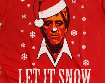 Scarface Tony Montana Christmas "Let It Snow" T-Shirt