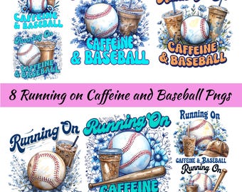 Baseball & Coffee PNG Bundle: Game Day Shirt Designs (Digital Download)