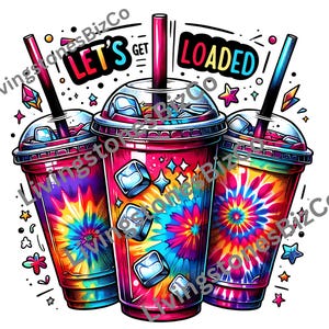 4 Vamos carregar chá Png Design de sublimação, Love Tea Junkie Clipart, Get Loaded Tea Png, Verão Png, Loaded Tea Png, Download digital