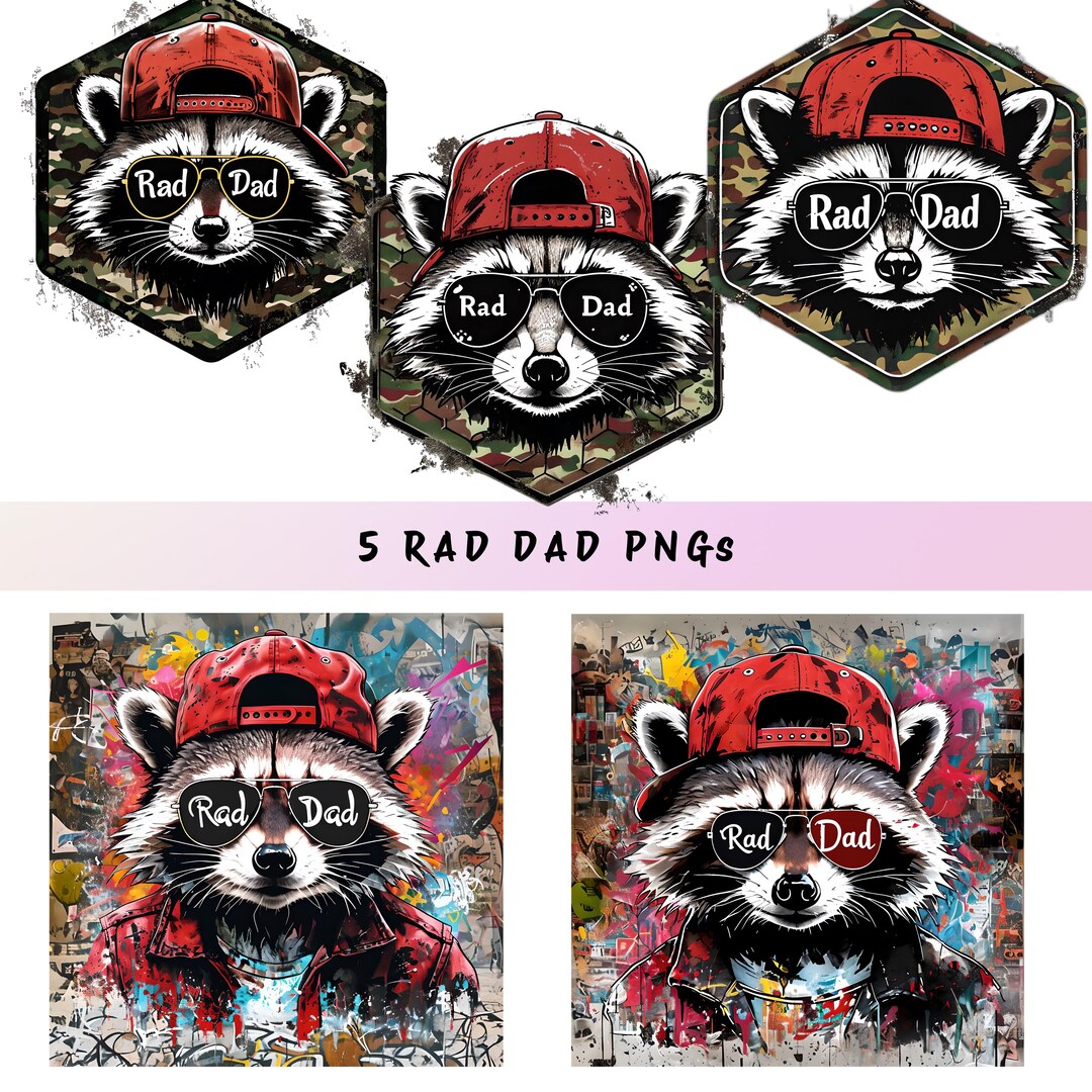 Rad Dad Raccoon PNG: Camo Father's Day Design (digital Download) - Etsy