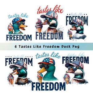 Funny Patriotic Duck PNG Bundle: 4th of July Sublimation (Digital Download)