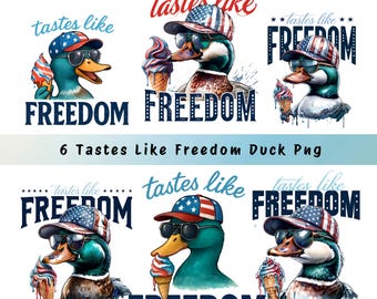 Funny Patriotic Duck PNG Bundle: 4th of July Sublimation (Digital Download)