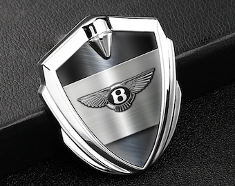 Metal Car Emblem with Silicone Logo Bentley – Stylish Auto Decoration, Size 60/65mm