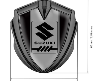 Metal Car Emblem with Silicone Logo Suzuki – Stylish Domed Gel Sticker, Weather-Resistant Badge, Size 60/65mm
