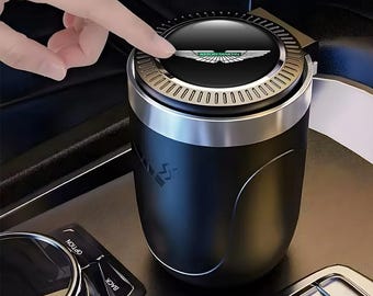 Stylish Car Ashtray with Logo Aston Martin – Elegant Auto Accessory | Portable Ash Box Lid and LED Light
