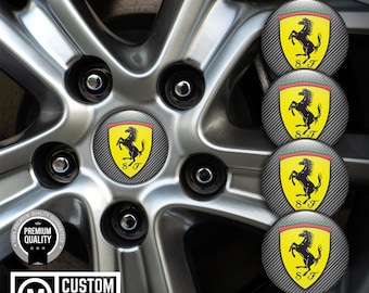 Wheel Hub Cap Stickers Ferrari Design - set 4/ Stylish Emblem Decoration for your Rims / Decals Wheel accessories