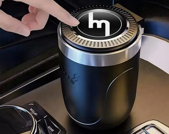 Stylish Car Ashtray with Logo Mazda – Elegant Auto Accessory | Portable Ashtray with Lid and LED Light | Luxury Car Interior Gift