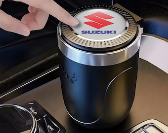 Stylish Car Ashtray with Logo Suzuki – Elegant Auto Accessory | Portable Ashtray with LED Light | Luxury Car Interior Gift